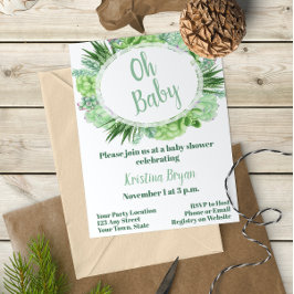 Succulent Baby Shower-inbjudan Inbjudningar