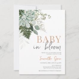 Succulent Baby Shower Inbjudningar