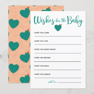 Succulent Baby Shower Önskemål för Baby Inbjudningar