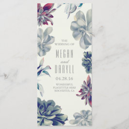 Succulent Blommigt Garden Wedding Programs Program