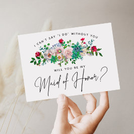 Succulent Blommigt Maid of honor Card Inbjudningar