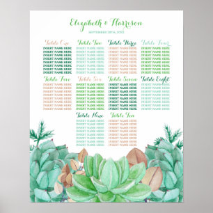 Succulent Bouquet Botanical Blommigt Bröllop Seati Poster