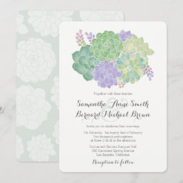 Succulent Bouquet Elegant bröllop-inbjudan Inbjudningar