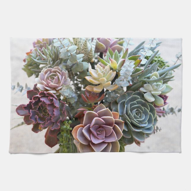 Succulent Bouquet Gift Towel Kökshandduk (Horisontell)