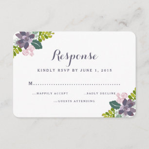 Succulent Bouquet II Blommigt Bröllop Responskort OSA Kort
