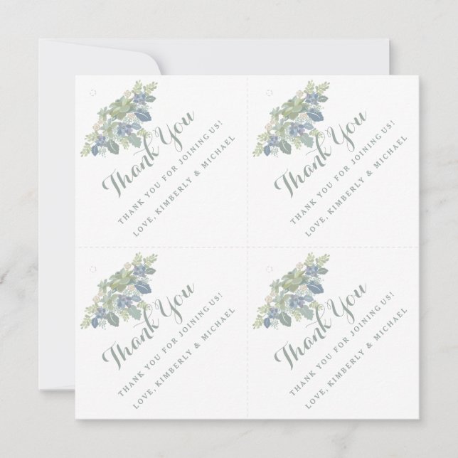 Succulent Bouquet-Personligens Tack-favorittagg Inbjudningar (Framsida)