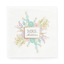 Succulent Bouquet Watercolor | Anpassat namn