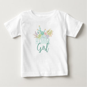 Succulent Bouquet Watercolor Flower Girl Top Tee