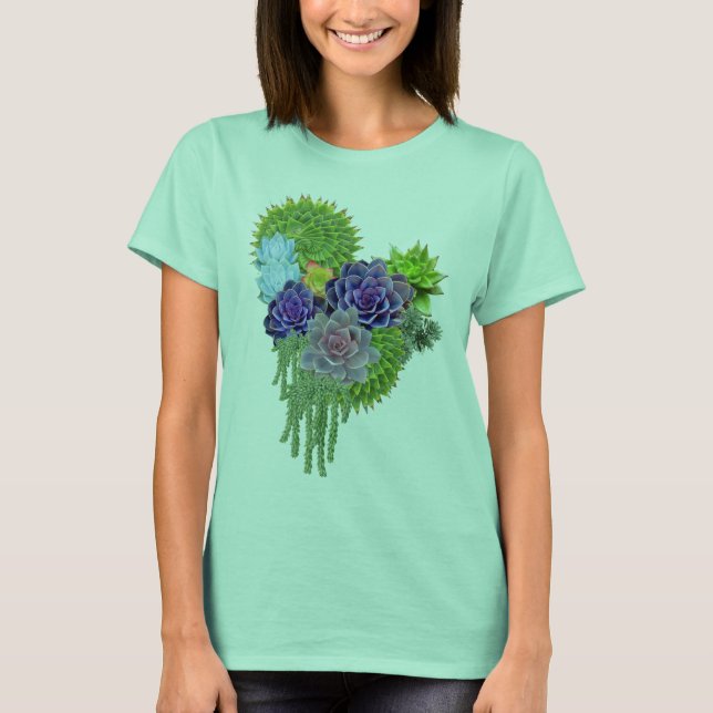 Succulent-bröllop-bouquet T-shirt (Framsida)