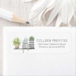 Succulent Cactus Returetiketters Returadress Etikett