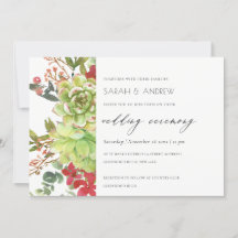 Succulent Desert Cactus Red Blommigt bröllopsinbju