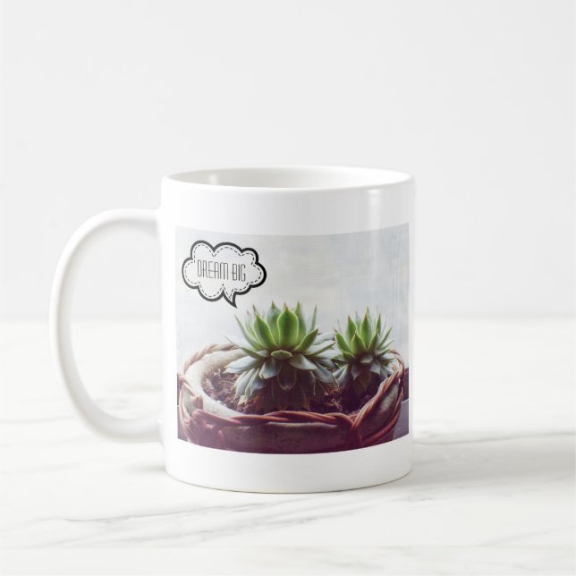 Succulent Dream Big Quote Kaffemugg (Vänster)