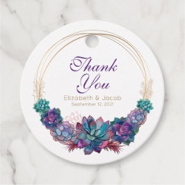 Succulent för ytvattenfärg gåvor etiketter