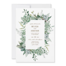 Succulent Garden bröllopsinbjudan