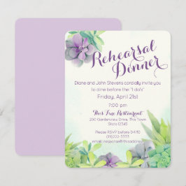 Succulent Garden Rehearsal Dinner Inbjudningar