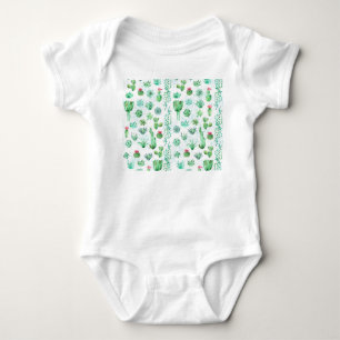 Succulent Garden: Sömlös bakgrund med vattenfärg. T Shirt