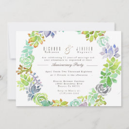 Succulent Garden | Vattenfärgårsdag Party Inbjudningar