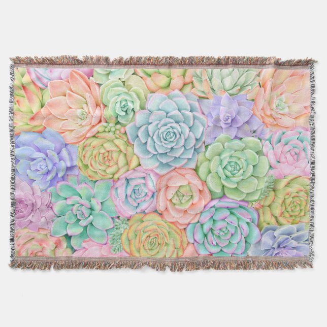 Succulent Garden Watercolor Colorful Pastel Filt (Framsidan)