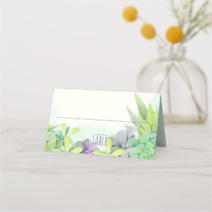 Succulent Garden Watercolor Placeringskort