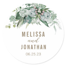 Succulent Garden Wedding Anpassningsbar Sticker