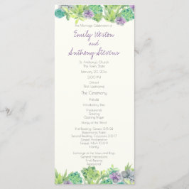 Succulent Garden Wedding Program