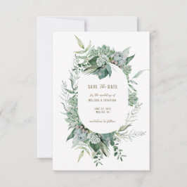 Succulent Garden WedSave Save the Date Spara Datumet