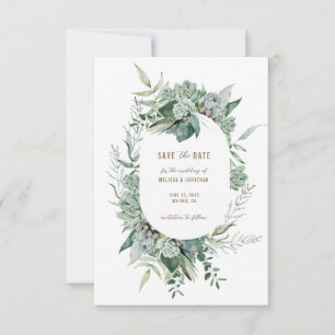 Succulent Garden WedSave Save the Date Spara Datumet