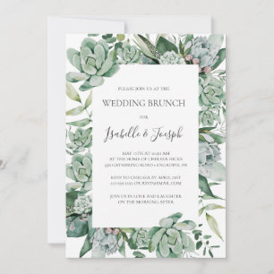 Succulent Greenery Brunch-inbjudan till Bröllop Inbjudningar
