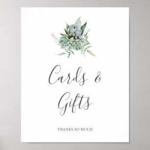 Succulent Greenery   Kort- och presentkort Poster