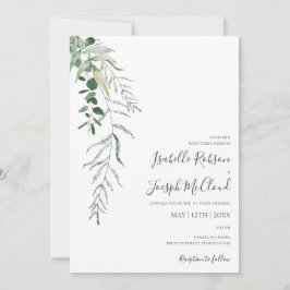 Succulent Greenery | MÖRK GRÖNT AVSLAPPNAD BRÖLLOP Inbjudningar