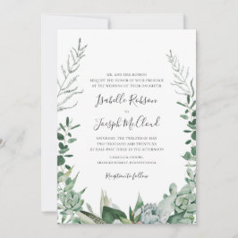 Succulent Greenery | Photo Monogram Bröllop Inbjudningar