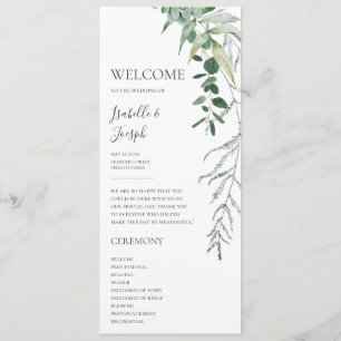 Succulent Greenery Platta Bröllopsprogram Program