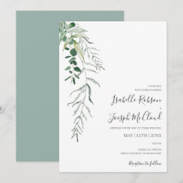 Succulent Greenery | Sage Grönt Avslappnad Bröllop Inbjudningar