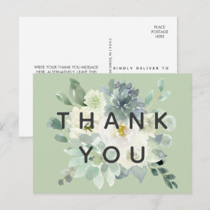 Succulent Greenery Tack Vykort