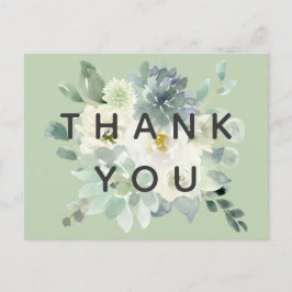 Succulent Greenery Tack Vykort