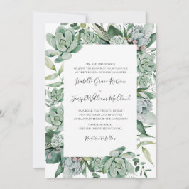 Succulent Greenery | Traditionell Fullt Bröllop i Inbjudningar