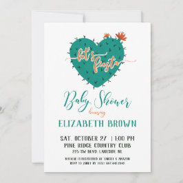Succulent Heart Fiesta Baby Shower Inbjudningar