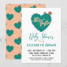 Succulent Heart Fiesta Baby Shower Inbjudningar