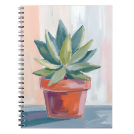 Succulent Houseplant Watercolor Botanical Anteckningsbok