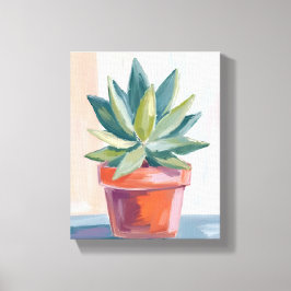 Succulent Houseplant Watercolor Botanical Canvastryck