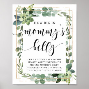 Succulent hur stort är mamma Blocky-signatärspel Poster