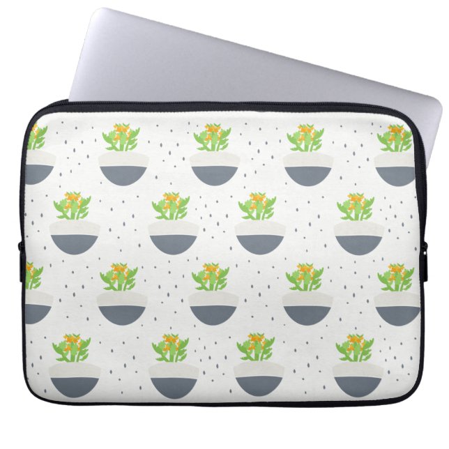 Succulent Kalanchoe Plant Mamma Mönster Laptop Sleeve (Framsidan)