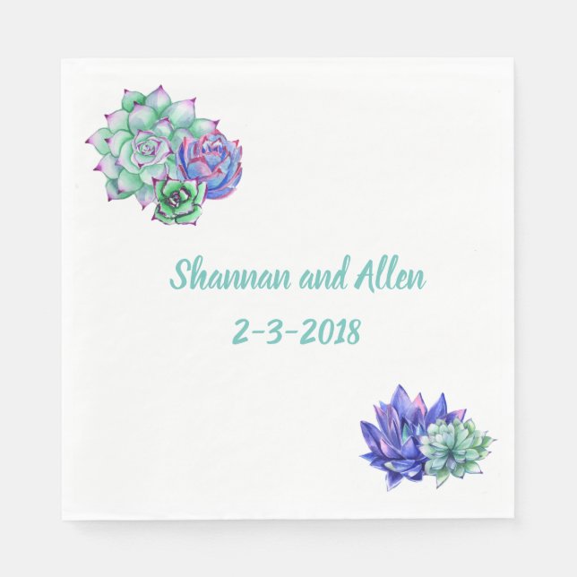 Succulent Lunch Napkin Pappersservett (Framsidan)