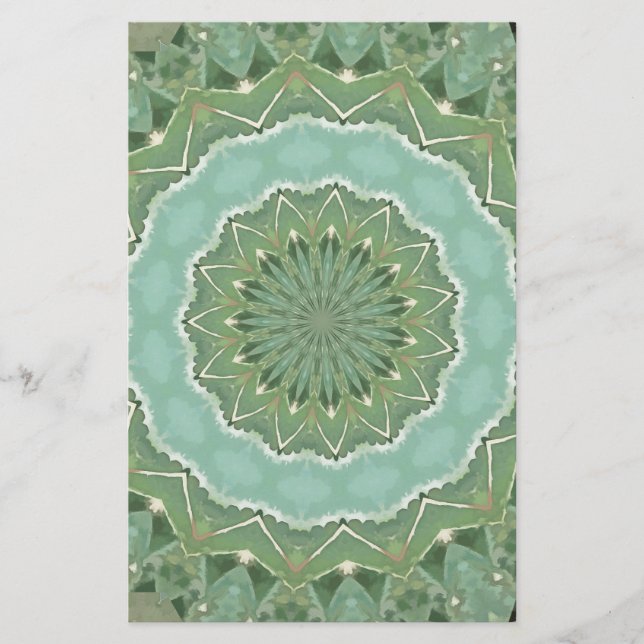 Succulent Mandala Brevpapper (Framsida)