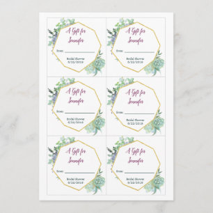 Succulent Möhippa Gift-Märkre Inbjudningar