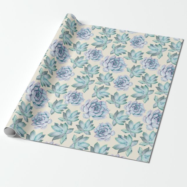Succulent mönster Wrapping Papper Presentpapper (Utrullad)