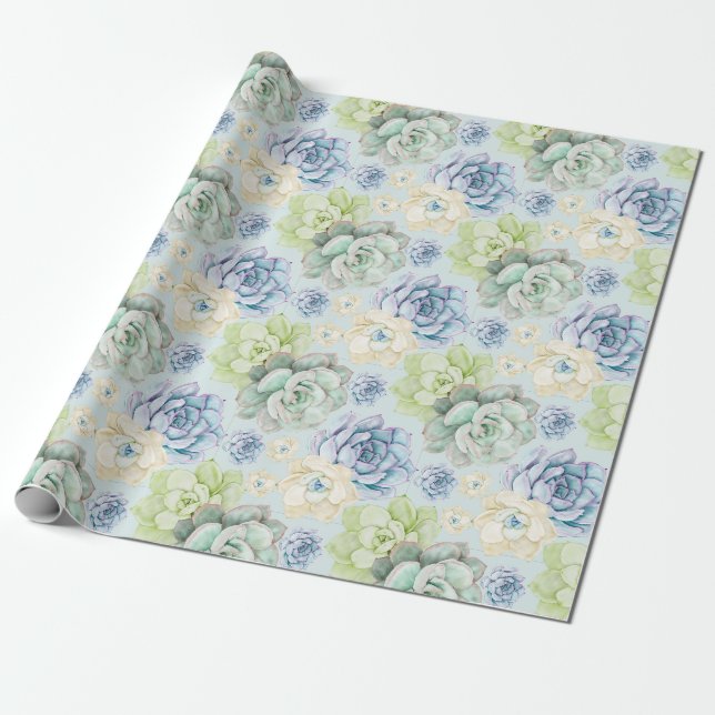 Succulent mönster Wrapping Papper Presentpapper (Utrullad)