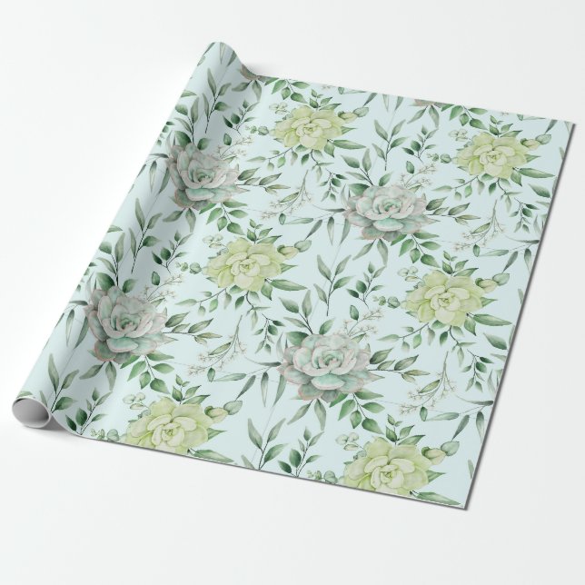 Succulent mönster Wrapping Papper Presentpapper (Utrullad)