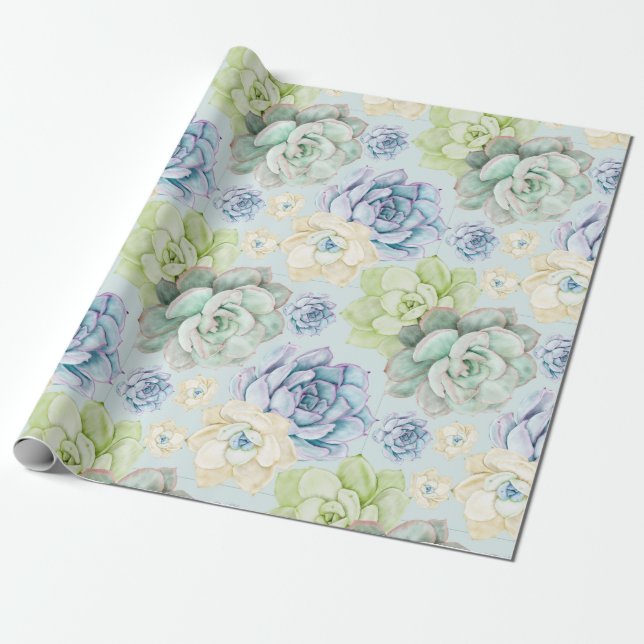 Succulent mönster Wrapping Papper Presentpapper (Utrullad)
