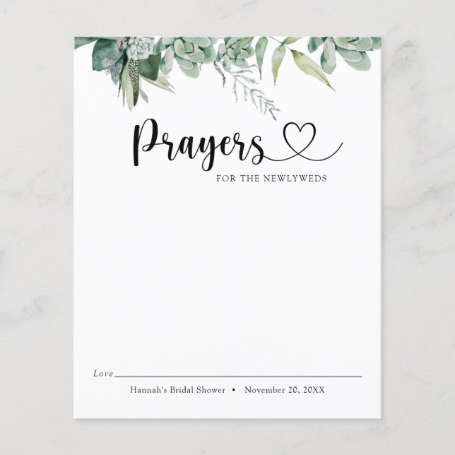 Succulent och Eucalyptus Prayers for the Newlyweds (Framsida)